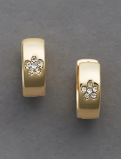 Lucky Brand flower hinge hoop gold*WOMEN Jewelry