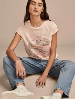 Lucky Brand ford mustang classic crew sepia rose*WOMEN Graphic Tees