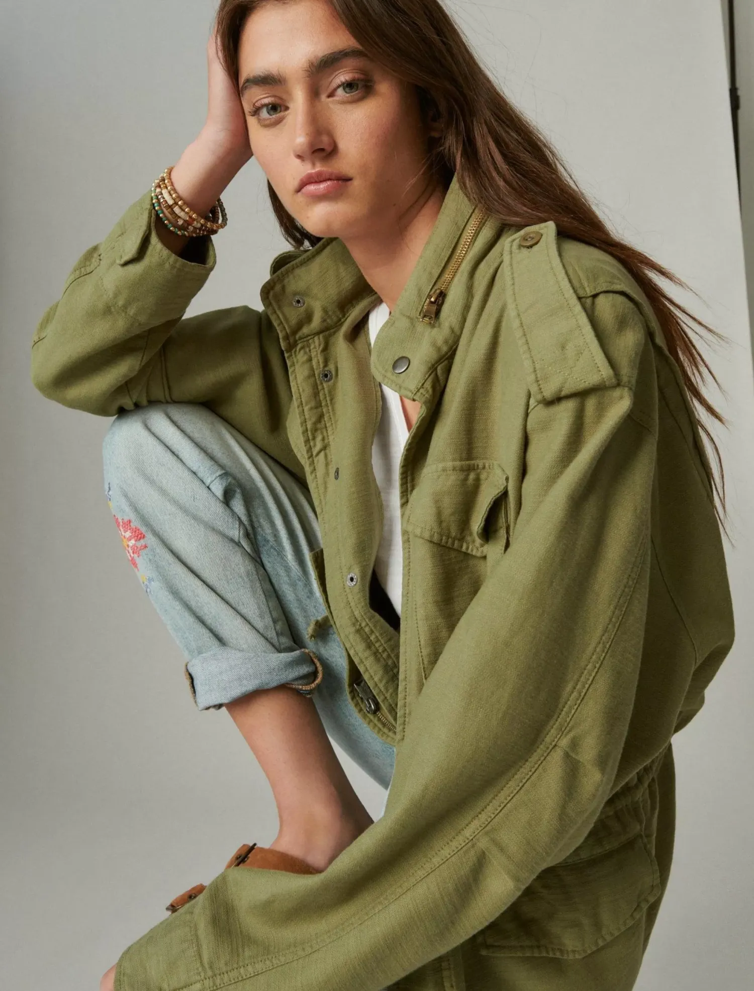 Lucky Brand four pocket military jacket olive*WOMEN Jackets & Outerwear