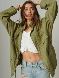 Lucky Brand four pocket military jacket olive*WOMEN Jackets & Outerwear