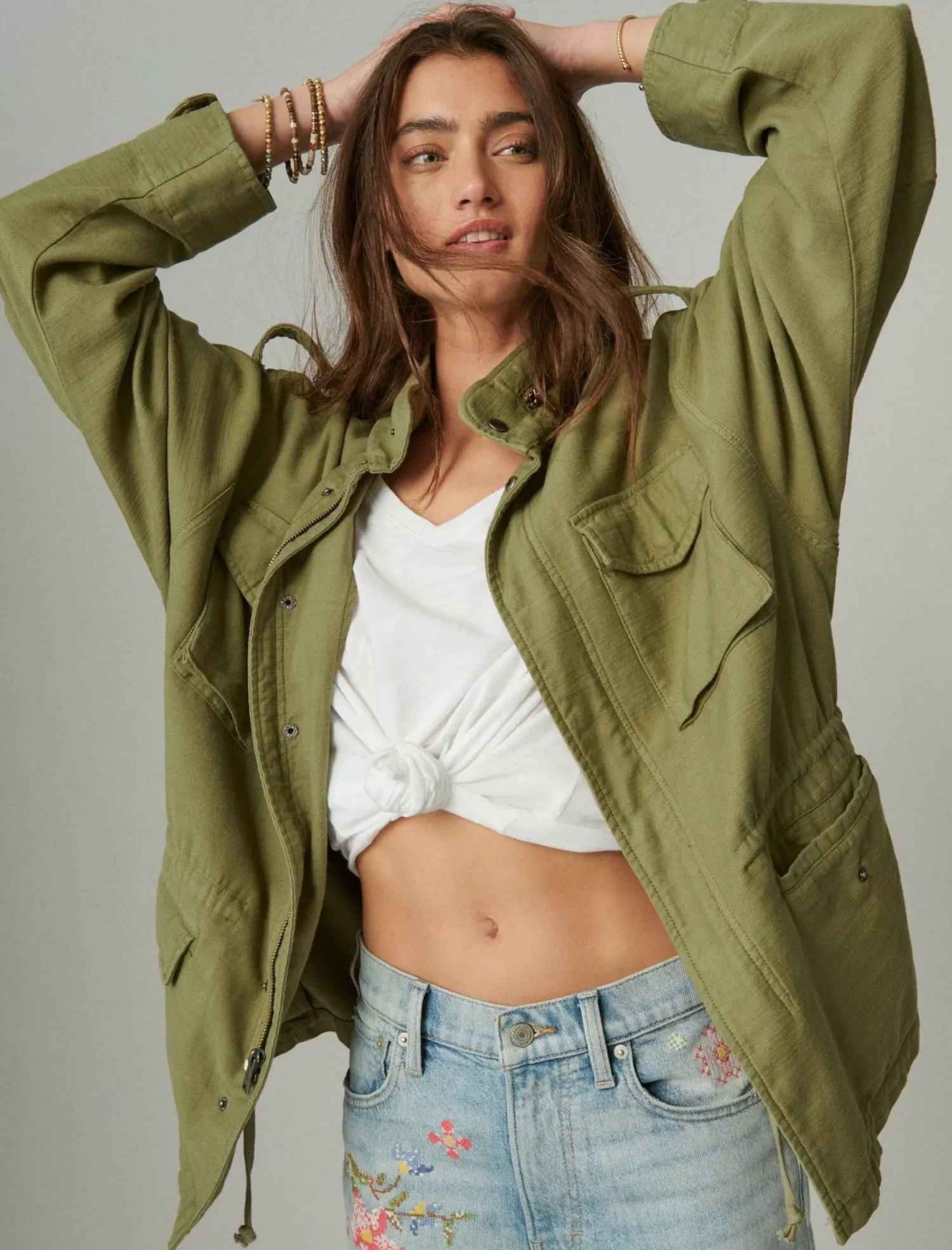 Lucky Brand four pocket military jacket olive*WOMEN Jackets & Outerwear