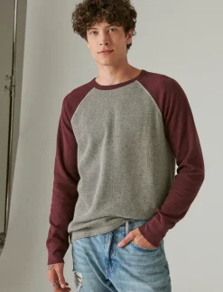 Lucky Brand french rib long sleeve crew grey multi*MEN Shirts & Tops