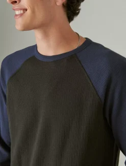 Lucky Brand french rib long sleeve crew navy multi*MEN Shirts & Tops
