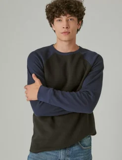 Lucky Brand french rib long sleeve crew navy multi*MEN Shirts & Tops