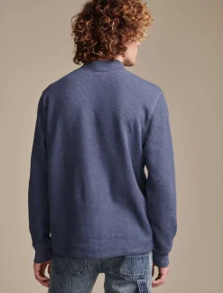 Lucky Brand french rib long sleeve mock neck navy*MEN Sweaters|Shirts & Tops