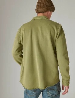 Lucky Brand french terry utility shirt #3687 army green*MEN Activewear