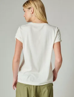 Lucky Brand fresh start classic crew bone white*WOMEN Graphic Tees