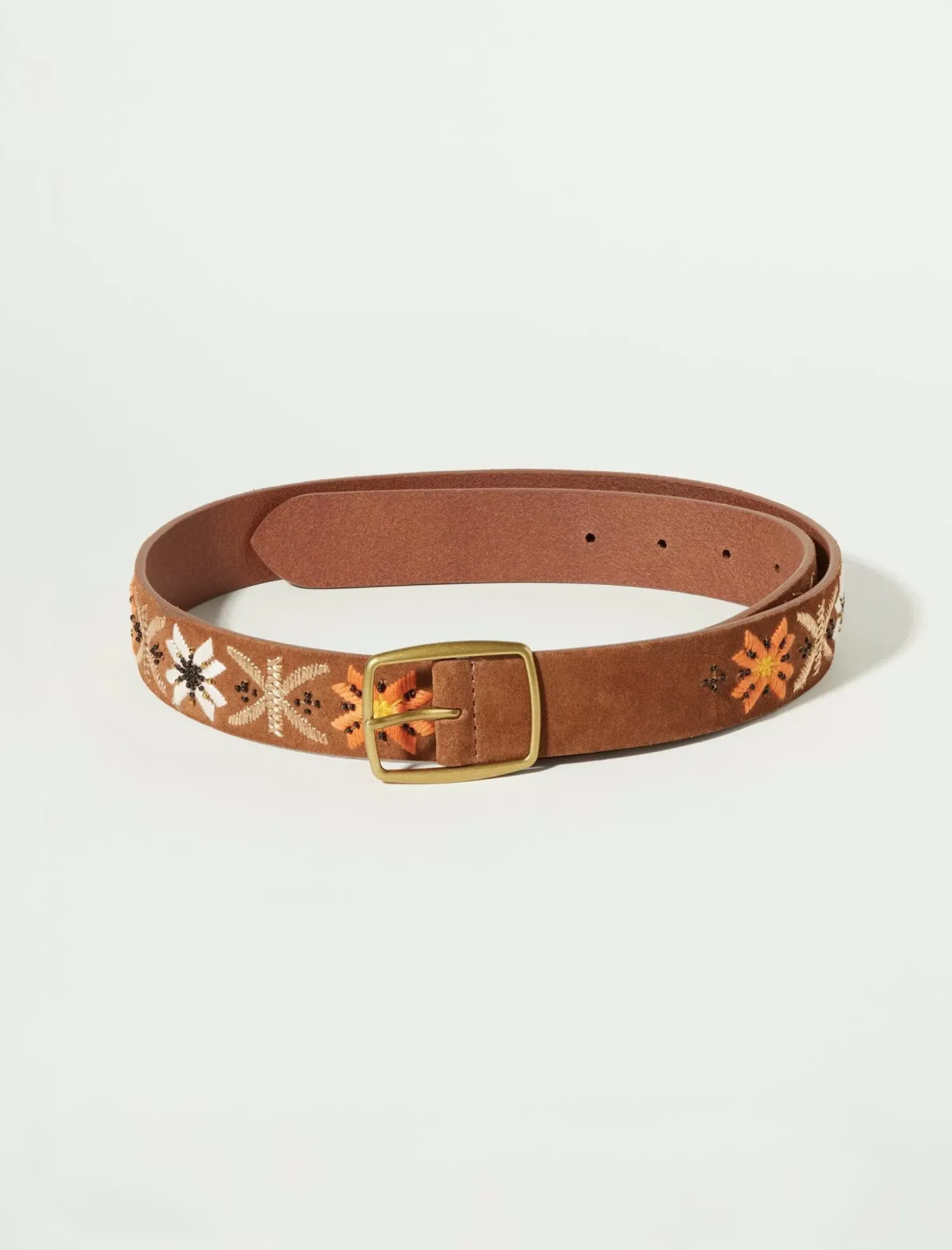 Lucky Brand garden floral embroidered belt dark brown*WOMEN Belts