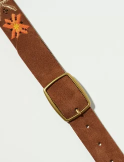 Lucky Brand garden floral embroidered belt dark brown*WOMEN Belts