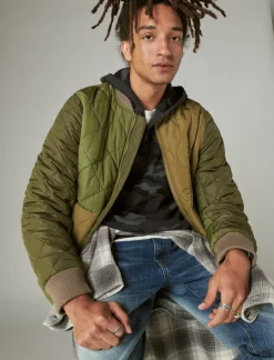 Lucky Brand garment dye camo thermal hoodley multi*MEN Shirts & Tops
