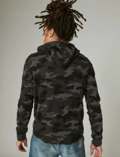 Lucky Brand garment dye camo thermal hoodley multi*MEN Shirts & Tops