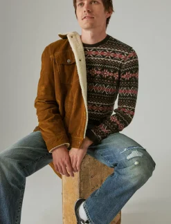 Lucky Brand garment dye print thermal crew multi*MEN Shirts & Tops
