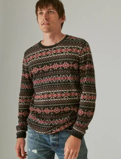 Lucky Brand garment dye print thermal crew multi*MEN Shirts & Tops