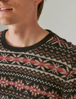 Lucky Brand garment dye print thermal crew multi*MEN Shirts & Tops