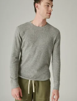 Lucky Brand garment dye thermal crew heather grey*MEN Shirts & Tops