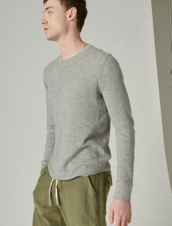 Lucky Brand garment dye thermal crew heather grey*MEN Shirts & Tops
