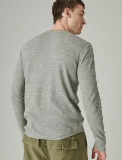 Lucky Brand garment dye thermal crew heather grey*MEN Shirts & Tops
