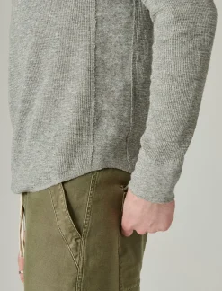 Lucky Brand garment dye thermal crew heather grey*MEN Shirts & Tops