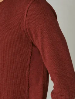 Lucky Brand garment dye thermal crew pomegranate*MEN Shirts & Tops