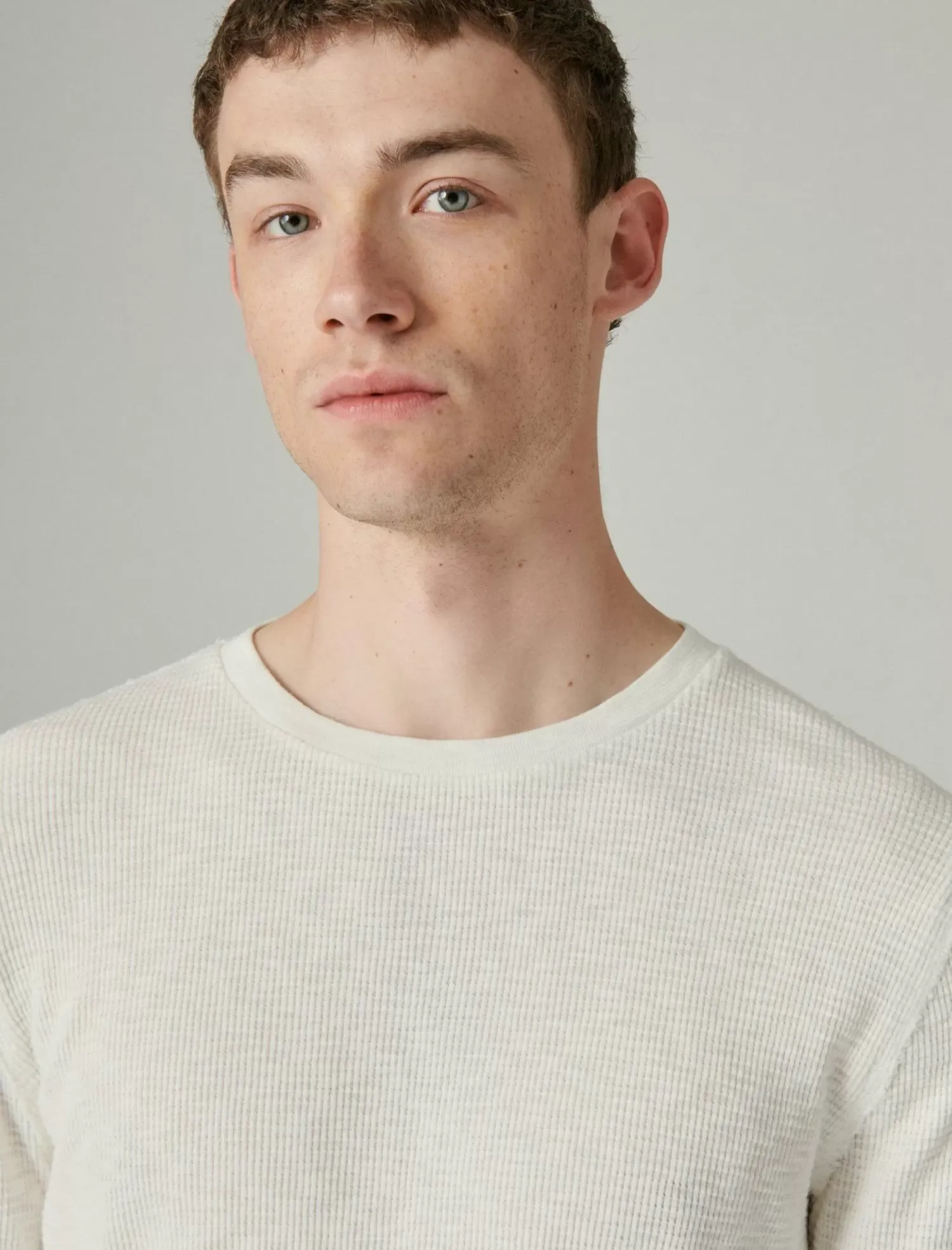Lucky Brand garment dye thermal crew bright white*MEN Shirts & Tops