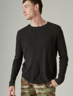 Lucky Brand garment dye thermal crew jet black*MEN Shirts & Tops