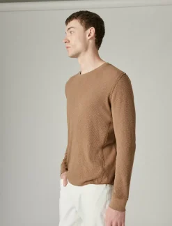 Lucky Brand garment dye thermal crew coffee liqueur*MEN Shirts & Tops