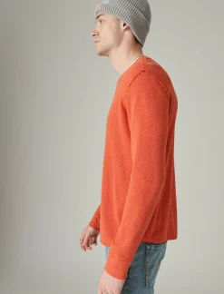 Lucky Brand garment dye thermal crew #8390 pureed pumpkin*MEN Shirts & Tops