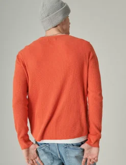 Lucky Brand garment dye thermal crew #8390 pureed pumpkin*MEN Shirts & Tops