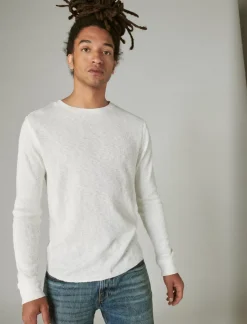 Lucky Brand garment dye thermal crew bright white*MEN Shirts & Tops