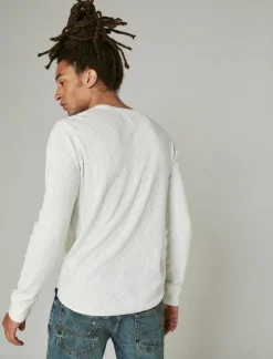 Lucky Brand garment dye thermal crew bright white*MEN Shirts & Tops