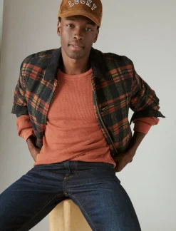 Lucky Brand garment dye thermal crew sequoia*MEN Shirts & Tops