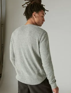 Lucky Brand garment dye thermal crew heather grey*MEN Shirts & Tops