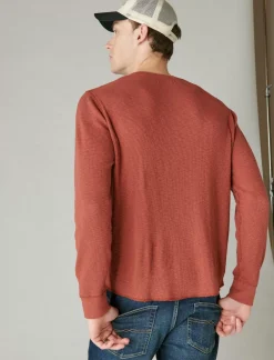 Lucky Brand garment dye thermal henley terracotta*MEN Shirts & Tops
