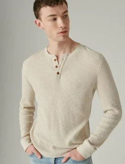 Lucky Brand garment dye thermal henley oatmeal*MEN Shirts & Tops