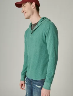 Lucky Brand garment dye thermal hoodley sea pine*MEN Shirts & Tops