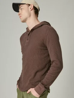 Lucky Brand garment dye thermal hoodley seal brown*MEN Shirts & Tops