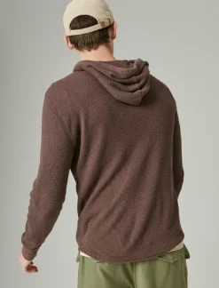 Lucky Brand garment dye thermal hoodley seal brown*MEN Shirts & Tops