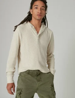 Lucky Brand garment dye thermal hoodley oatmeal*MEN Shirts & Tops