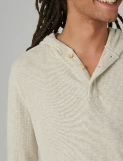 Lucky Brand garment dye thermal hoodley oatmeal*MEN Shirts & Tops