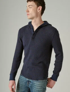 Lucky Brand garment dye thermal hoodley multi*MEN Shirts & Tops