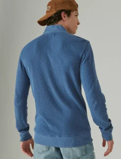 Lucky Brand garment dye thermal mock half zip true navy*MEN Shirts & Tops