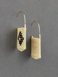Lucky Brand geometric rafia woven threader earring gold*WOMEN Jewelry