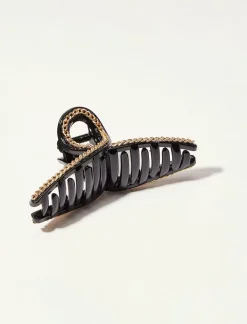 Lucky Brand gold chain loop claw clip black*WOMEN Hair Accessories
