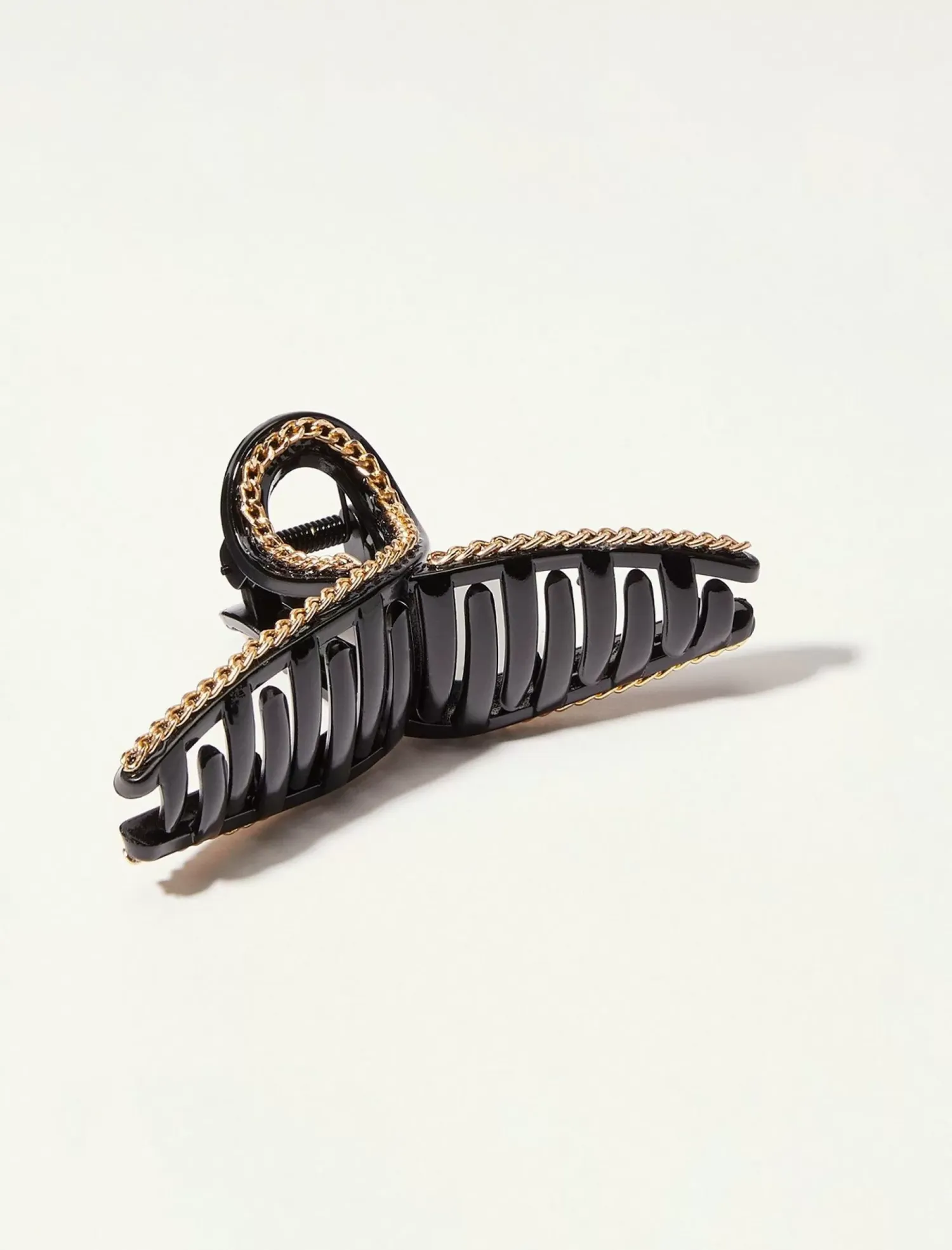 Lucky Brand gold chain loop claw clip black*WOMEN Hair Accessories