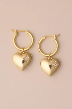 Lucky Brand heart hoop earrings gold*WOMEN Jewelry