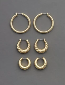 Lucky Brand trio hoop set gold*WOMEN Jewelry