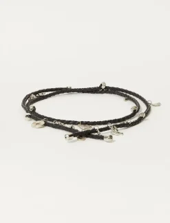 Lucky Brand good luck charm braided belt black*WOMEN Belts