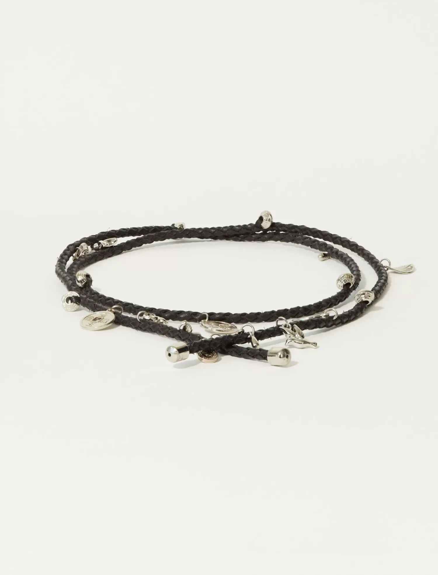Lucky Brand good luck charm braided belt black*WOMEN Belts