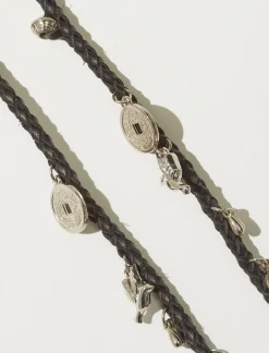 Lucky Brand good luck charm braided belt black*WOMEN Belts