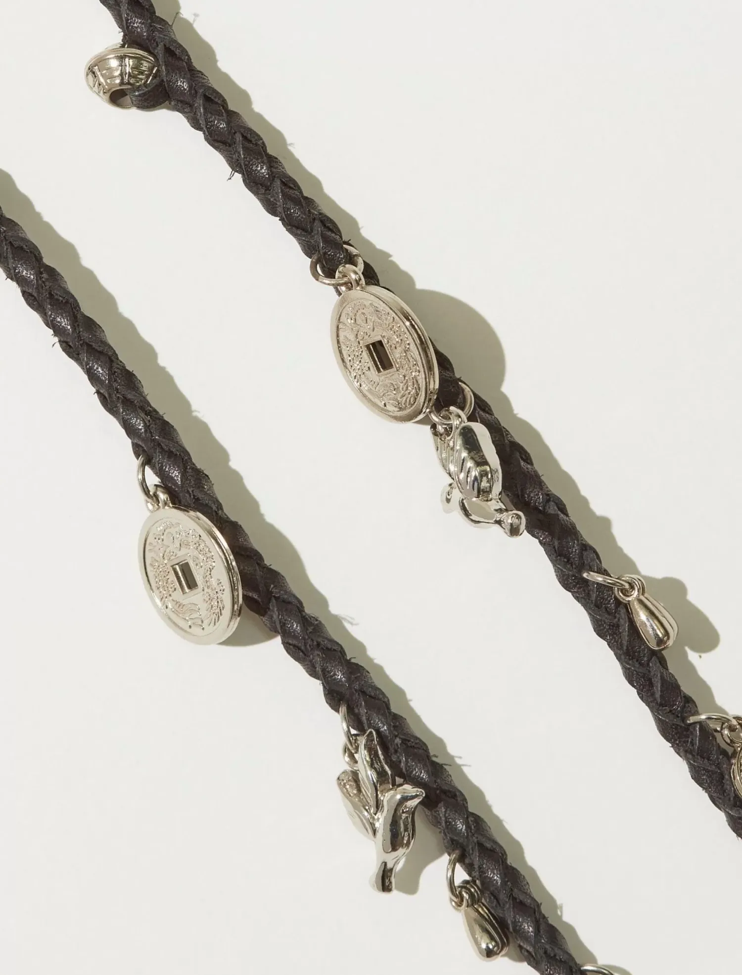 Lucky Brand good luck charm braided belt black*WOMEN Belts